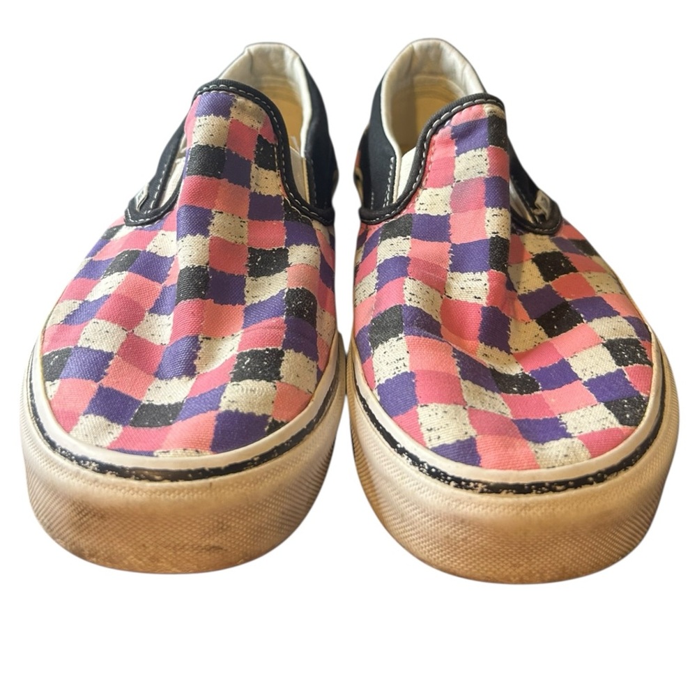 Vans Pink and Purple Canvas Sneakers Slip-On - Picture 2 of 8